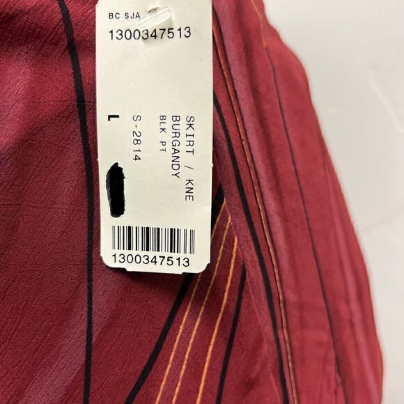 Forever 21 A line skirt sz L Rust red sheer Vintage new with tags Dark Academia - Picture 5 of 13